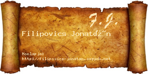 Filipovics Jonatán névjegykártya